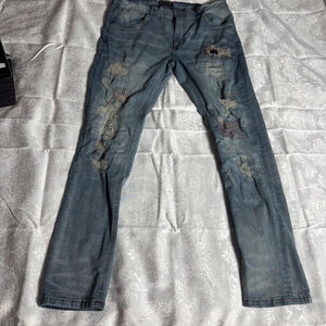 Men's M. Society Blue Distressed Jeans Waist 36x32